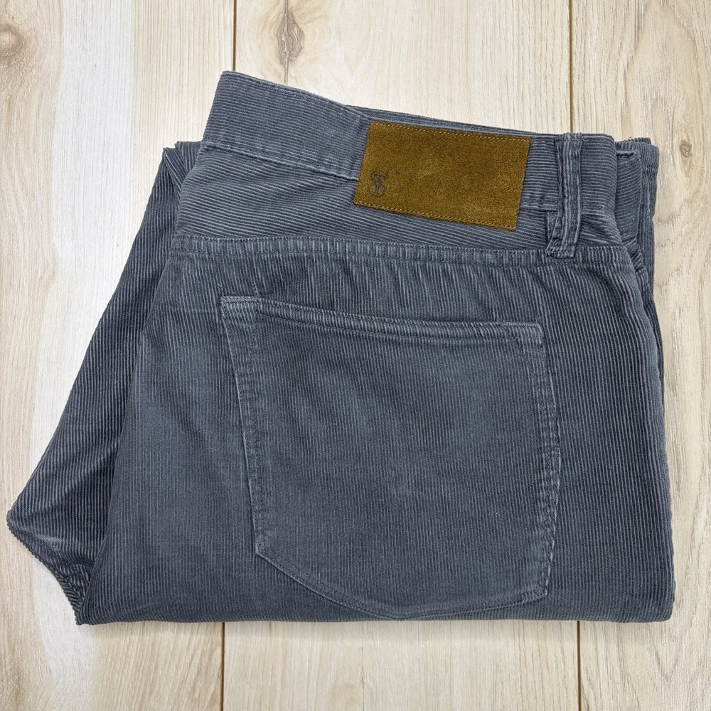 Todd Snyder Corduroy Pants Mens 36x32 Straight Fit Comfort Stretch 5-Pocket Gray